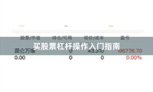 买股票杠杆操作入门指南